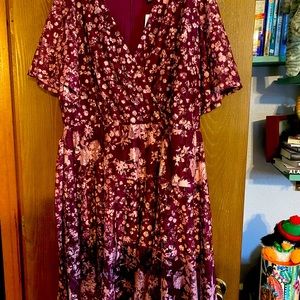 Burgundy lace dress. Lane Bryant 24.